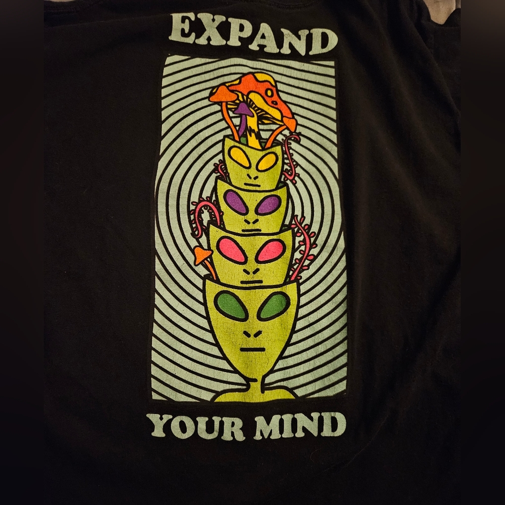Shrooms Alien Expand Your Mind Tshirt Magic Mushrooms Size Large